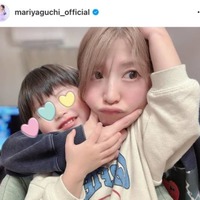 矢口真里、“ママっ子過ぎる”3歳次男とのくっつきSHOTに反響「とても可愛い」「幸せですね」