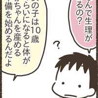 自分が生理のタイミングで、息子に生理の話。男の子には生理はこないけれど、女の子の体の不調については理解していてもらいたいと思ったから、きちんと話した。少しは理解してくれたかな！？【ゆるっと性教育#７】