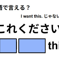 英語で「これください」はなんて言う？