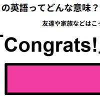 この英語ってどんな意味？「Congrats! 」
