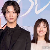 映画「青春ゲシュタルト崩壊」完成披露試写会に出席した佐藤新、渡邉美穂(C)モデルプレス