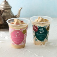 Afternoon Tea監修 クッキー増量 アフタヌーンティーロイヤルミルクティーフラッペ、Afternoon Tea監修 アフタヌーンティーピーチアールグレイミルクティーフラッペ(提供写真)
