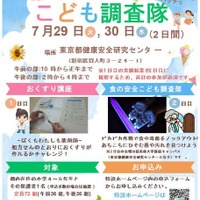 こども調査隊「この夏、食と薬のプロフェッショナルになろう!」
