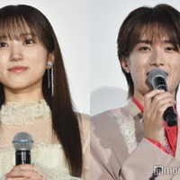 インコに「ビジュイイじゃん」を教育している矢吹奈子、インコとコラボを志願した山中柔太朗(C)モデルプレス