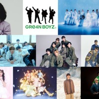 (上段左から)キタニタツヤ、GRe4N BOYZ、櫻坂46(中段左から)J-HOPE、TWS、なにわ男子、BE:FIRST(下段左から)PiKi、FRUITS ZIPPER、三浦大知、RIP SLYME(提供写真)