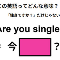 この英語ってどんな意味？「Are you single? 」
