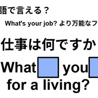 英語で「お仕事は何ですか？」はなんて言う？