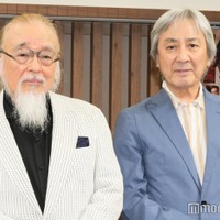 「舞台リア王2025」発表記者会見に出席した横内正、田村亮(C)モデルプレス