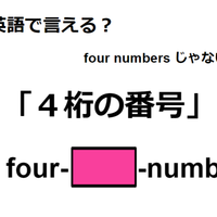英語で「４桁の番号」はなんて言う？