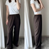 蒸し暑い日でも快適。【ユニクロ】サテンパンツでつくる涼感きれいめカジュアル【40代の毎日コーデ】