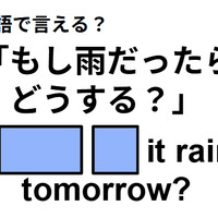 英語で「もし雨だったらどうする？」はなんて言う？