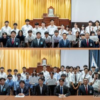 決勝大会(国会議事堂での演説)のようす