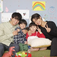 白洲迅、櫻、棚橋乃望、松島聡「パパと親父のウチご飯」(C)テレビ朝日