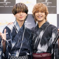 囲み取材に応じたKing ＆ Prince／永瀬廉、高橋海人（提供写真）