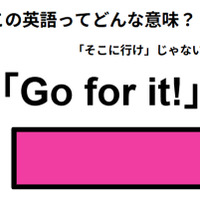 この英語ってどんな意味？「Go for it!」