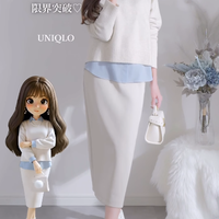 どの色も使える【ユニクロ】ふんわり優秀ニット。「白」で作る大人のやさしげ冬スタイル【40代の毎日コーデ】