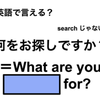 英語で「何をお探しですか?」は何て言う?