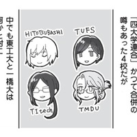 【四大学連合】合併の話が出たり、以前していたり… 複雑な感情は「東大」にも向いている!?【擬人化マンガ　大学あるあるこれくしょん #２】