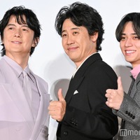 「映画ラストマン-FIRST LOVE-」舞台挨拶に登壇した福山雅治、大泉洋、永瀬廉（C）モデルプレス