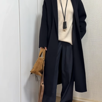 GUとユニクロを賢く取り入れて。ネイビーが基調の洗練した冬の着こなし術【40代の毎日コーデ】