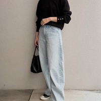 デニム×黒ニット。シンプルコーデなのに洗練見えのワケとは。【40代の毎日コーデ】