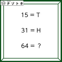 クイズです!「15=T、31=H、64=?」アルファベットと数字が意味するのは?【難易度LV3.・中辛】