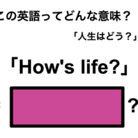 この英語ってどんな意味？「How’s life?」