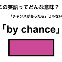 この英語ってどんな意味?「by chance」