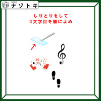 クイズです！「しりとりをして３文字目を順に読みましょう」まずはイラストを言葉に直して【難易度LV４.・辛口】