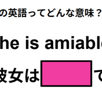この英語ってどんな意味？「She is amiable.」