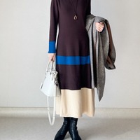 一枚でキマる。カラーラインで魅せる洗練された大人のワンピース術【40代の毎日コーデ】