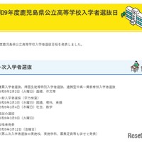 令和9年度鹿児島県公立高等学校入学者選抜日程