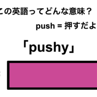 この英語ってどんな意味？「pushy」