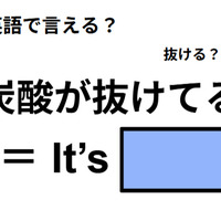 英語で「炭酸が抜けてる」は何て言う？