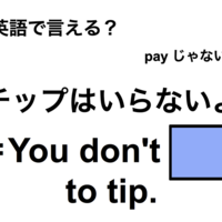英語で「チップはいらないよ」は何て言う?