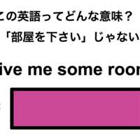 この英語ってどんな意味?「Give me some room.」