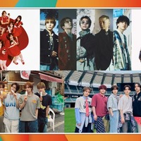 （上段左から）＝LOVE、Da-iCE、水谷千重子（下段左から）TWS、Travis Japan（C）フジテレビ
