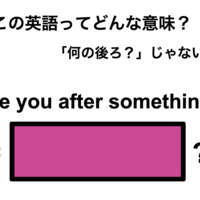 この英語ってどんな意味?「Are you after something?」