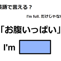 英語で「お腹いっぱい」は何て言う?