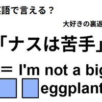 英語で「ナスは苦手」は何て言う?