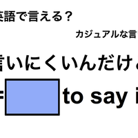 英語で「言いにくいんだけど」は何て言う?