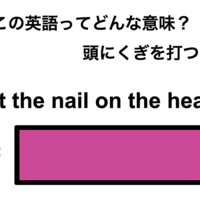 この英語ってどんな意味?「Hit the nail on the head.」