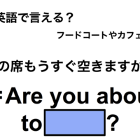 英語で「この席もうすぐ空きますか?」は何て言う?
