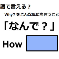 英語で「なんで?」は何て言う?