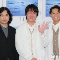 舞台「water」囲み取材に出席した藤田貴大、丸山隆平、持田将史（C）モデルプレス