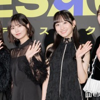 「GROTESQQQUE-グロテスク-」完成披露上映会に出席した井上和、中西アルノ、一ノ瀬美空、冨里奈央（C）モデルプレス