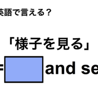 英語で「様子を見る」は何て言う?