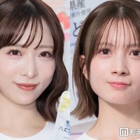 記者会見に出席した小栗有以、水島美結（C）モデルプレス