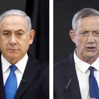 イスラエルのネタニヤフ首相（ロイター＝共同）、ガンツ元軍参謀総長（ゲッティ＝共同）