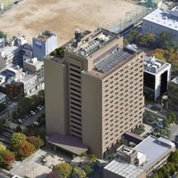 広島市役所（共同通信社ヘリから）＝2020年11月